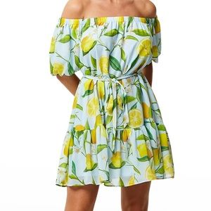 Mestiza New York Willow Off-Shoulder Mini Dress Limoncello
